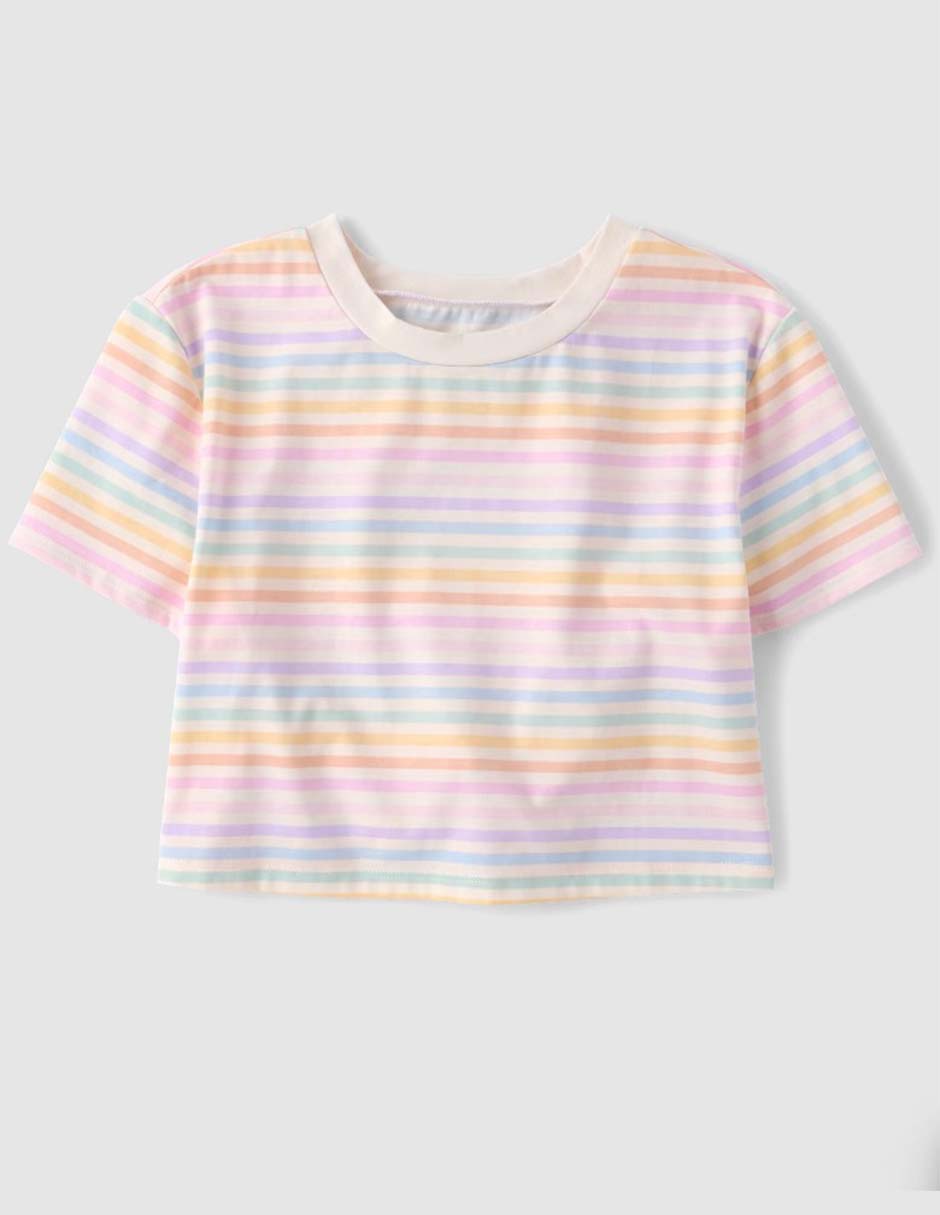 Playera manga regular para niña