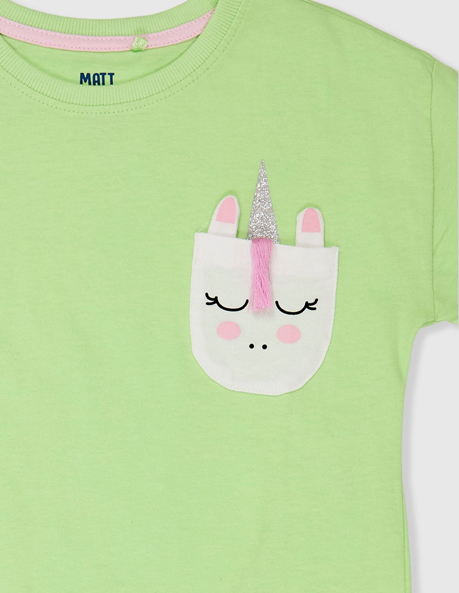 Playera manga regular para niña 3