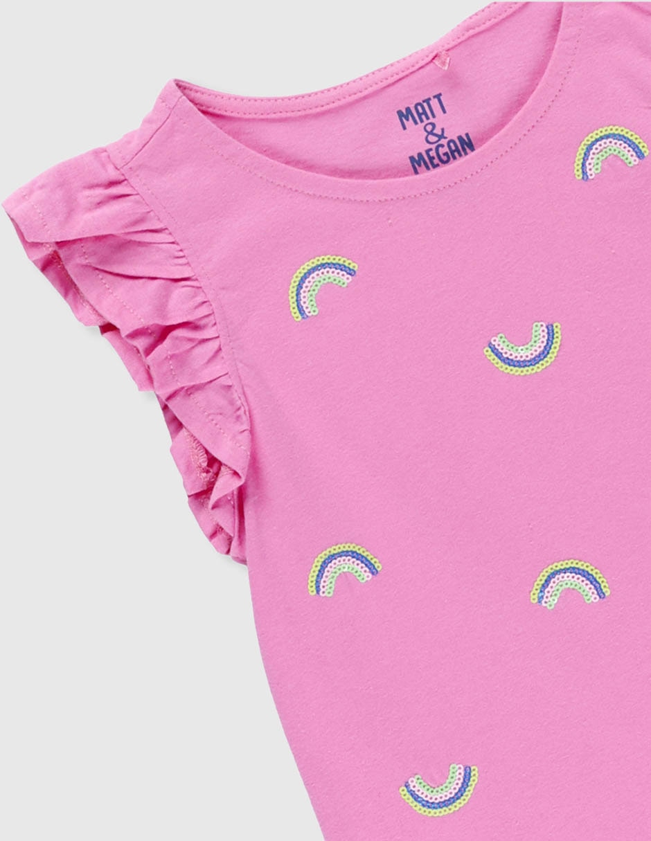 Playera matt & megan manga corta para niña