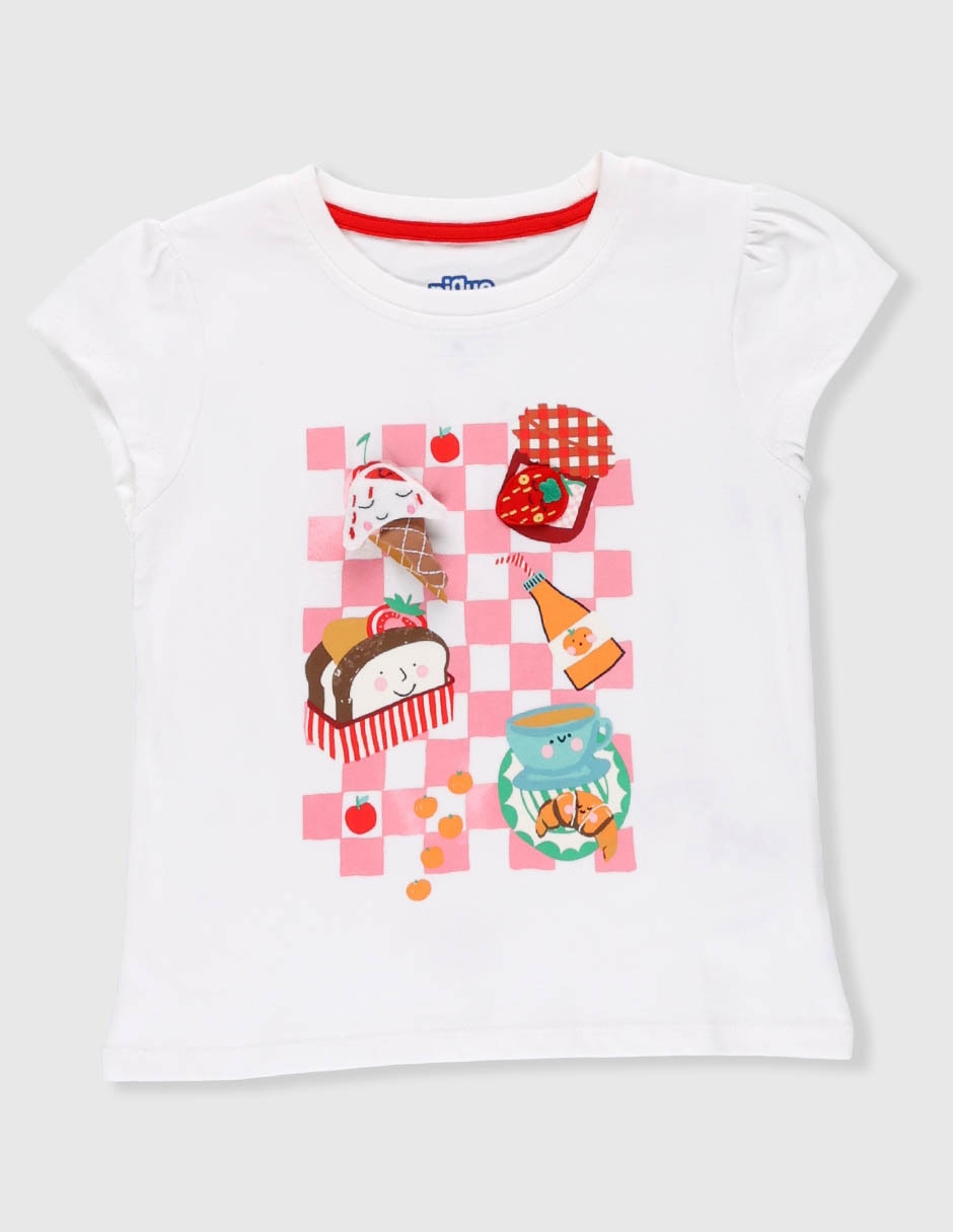 Playera Piquenique manga corta para niña