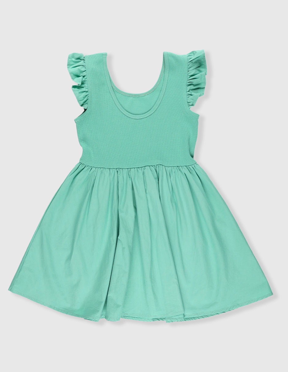 Vestido manga cap para niña