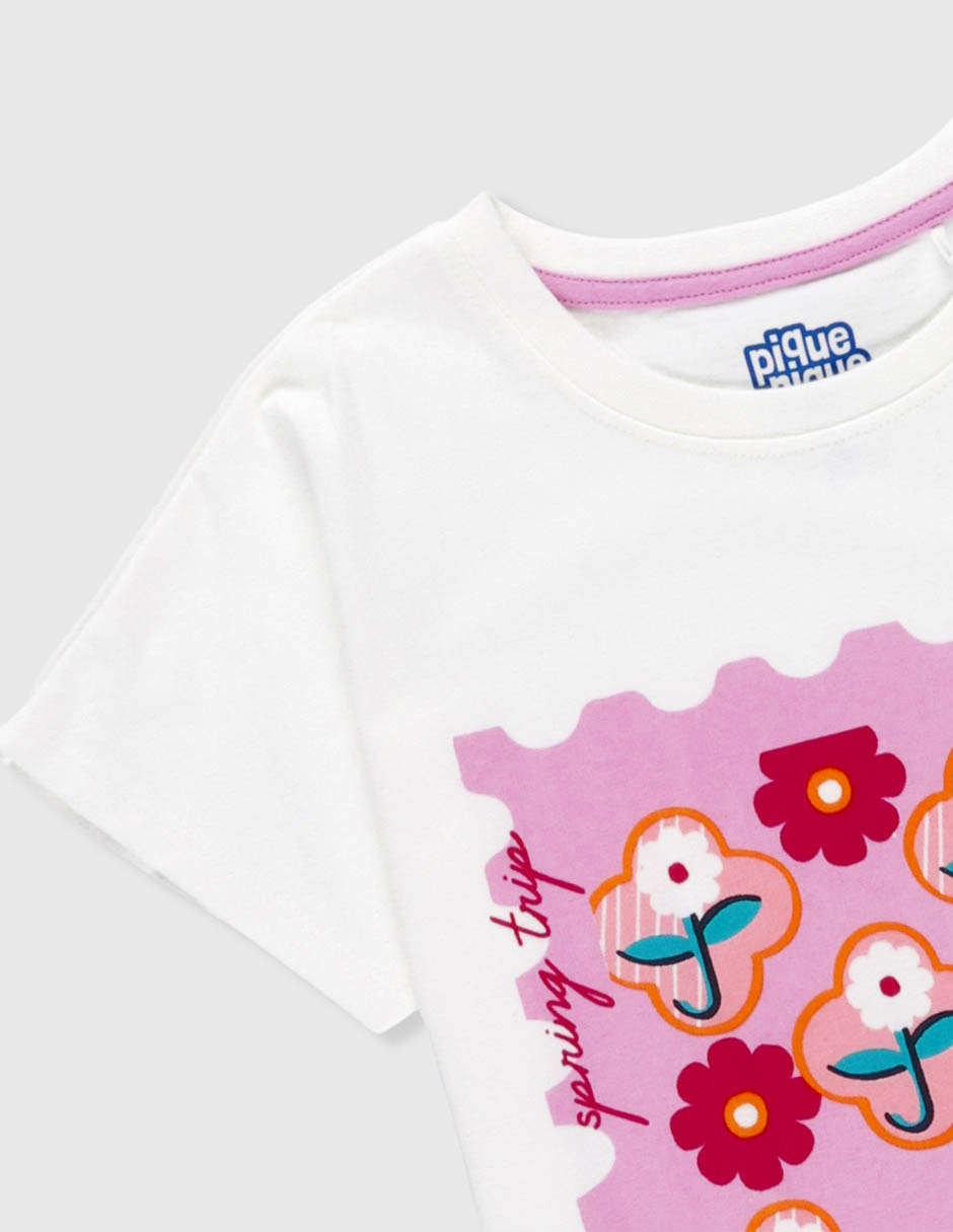 Playera Piquenique manga corta para niña