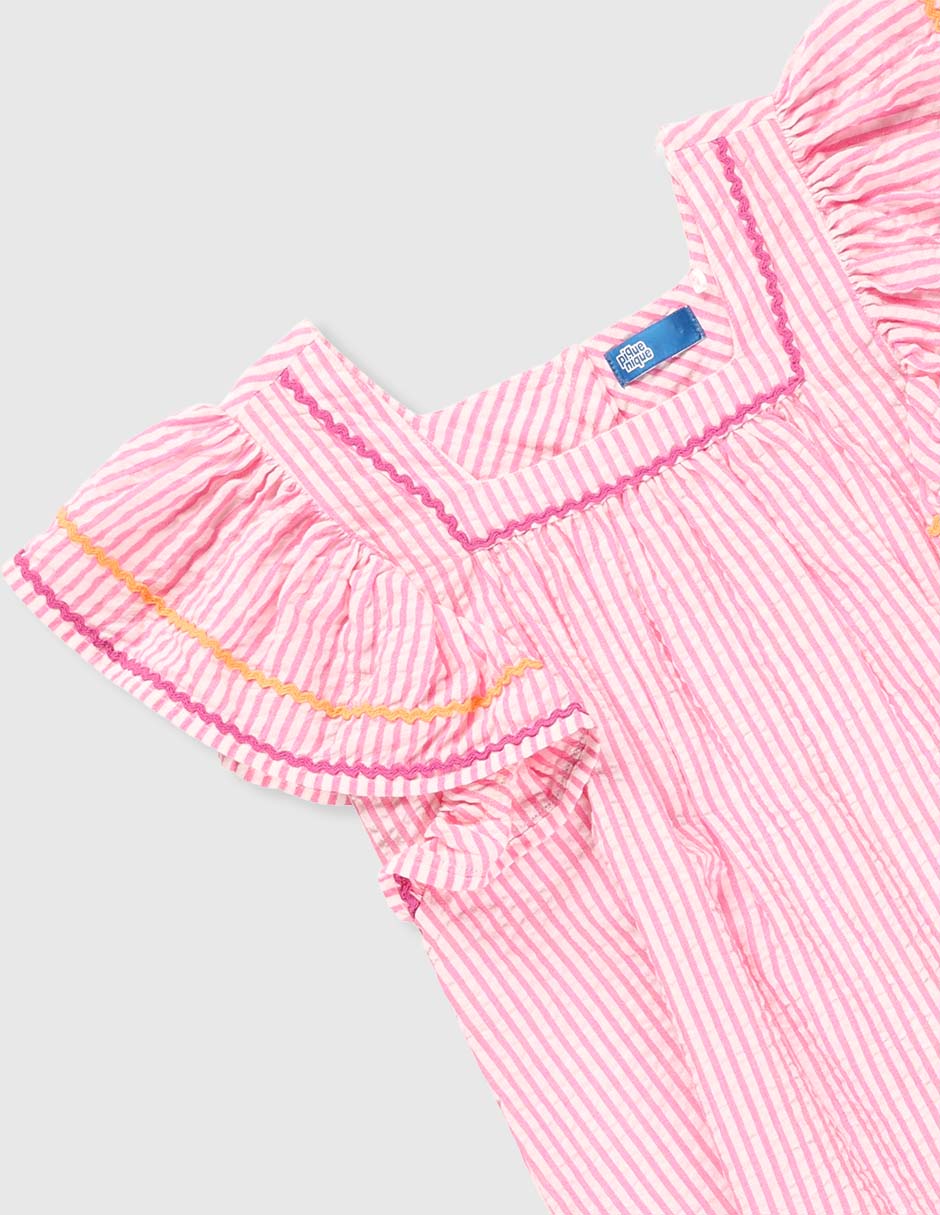 Vestido manga mariposa para niña