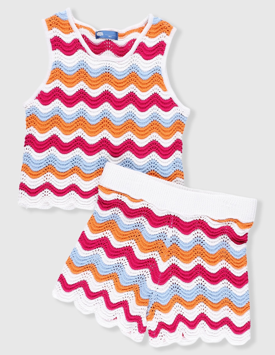 Conjunto casual Piquenique de algodón para niña