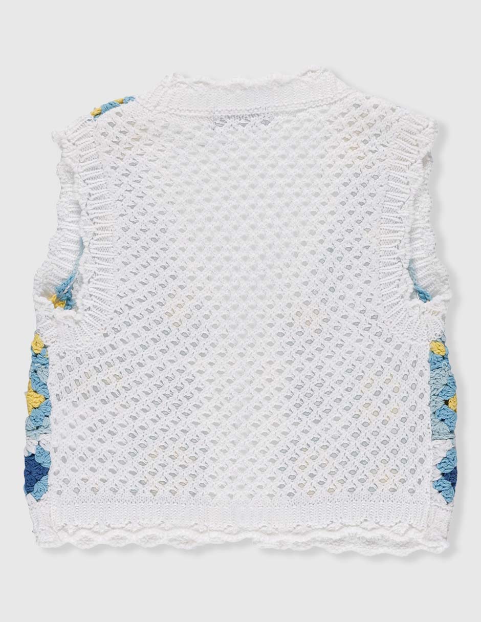 Chaleco piquenique bordado para niña