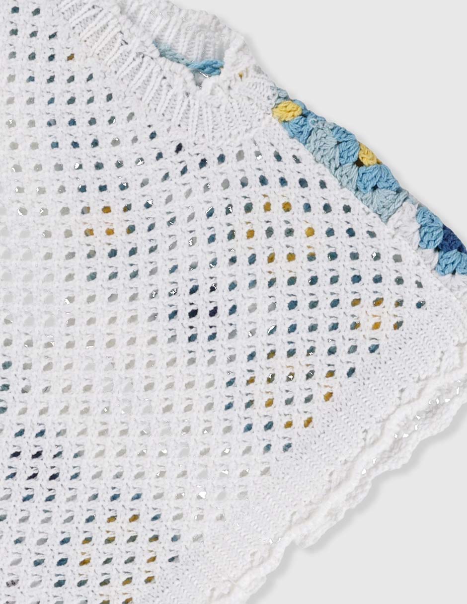 Chaleco piquenique bordado para niña