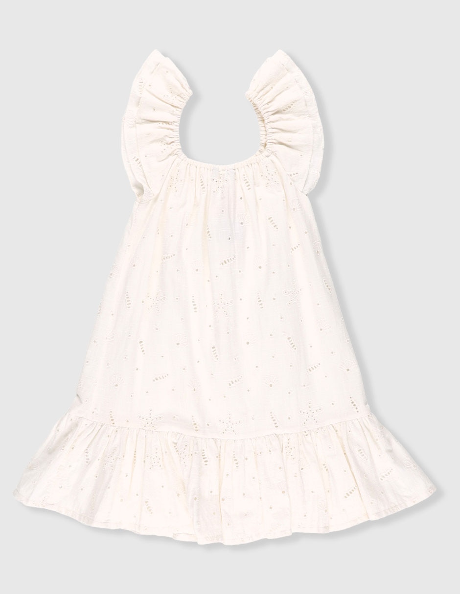 Vestido manga volantes para niña