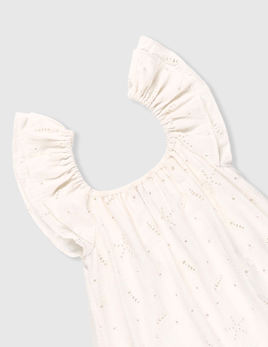 Vestido manga volantes para niña