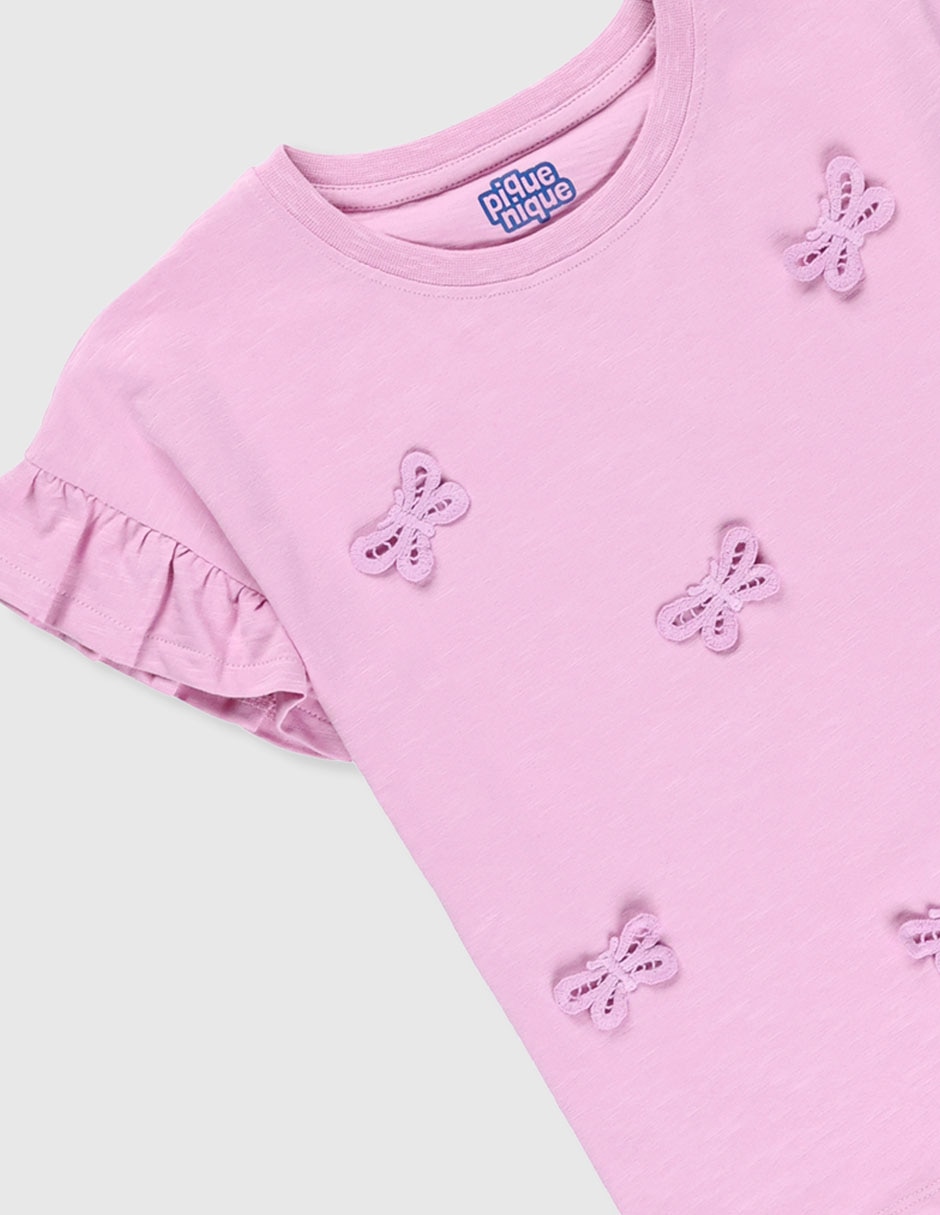 Playera manga corta para niña