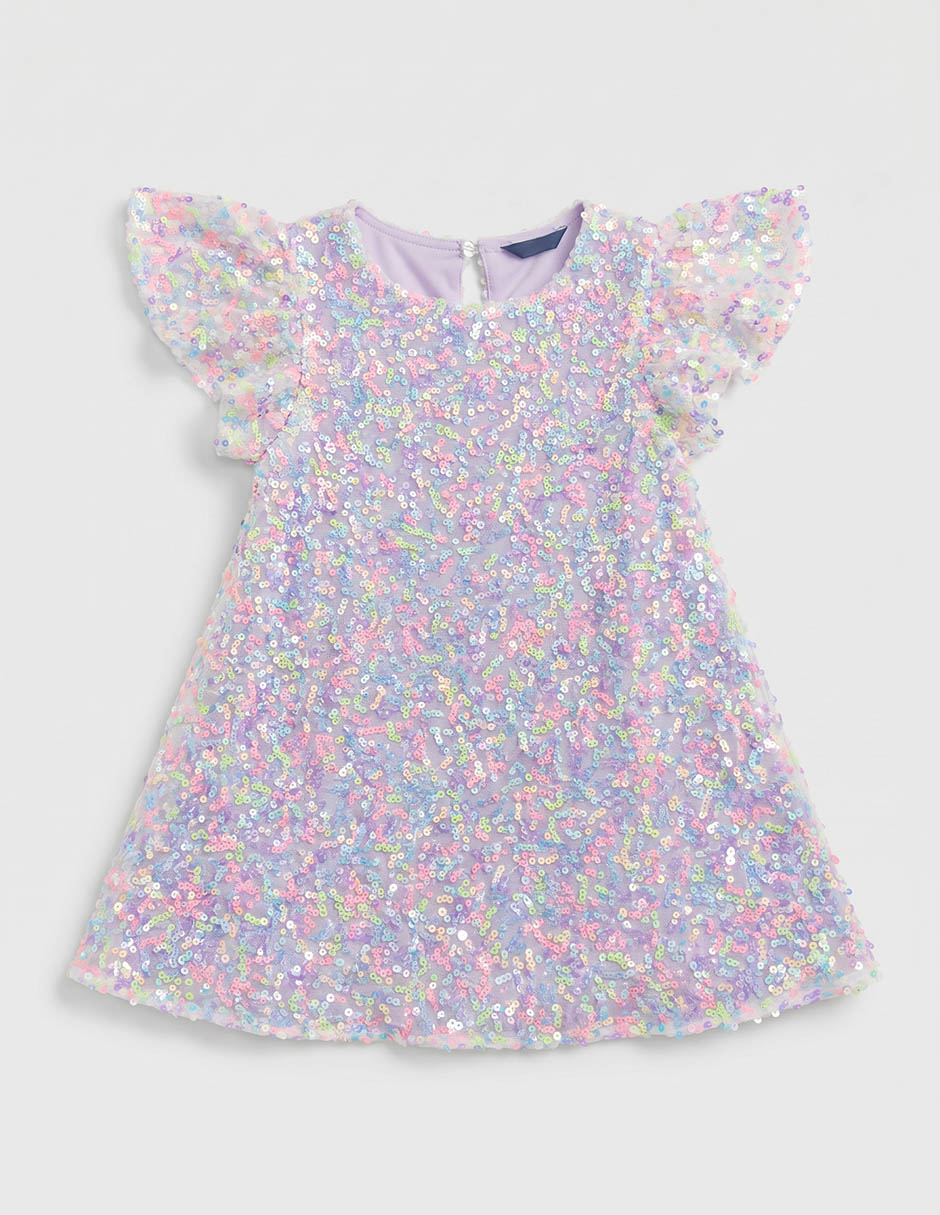 Vestido manga mariposa para niña 2