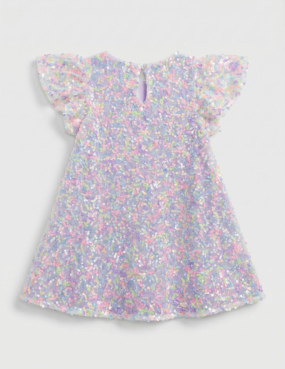 Vestido manga mariposa para niña 3