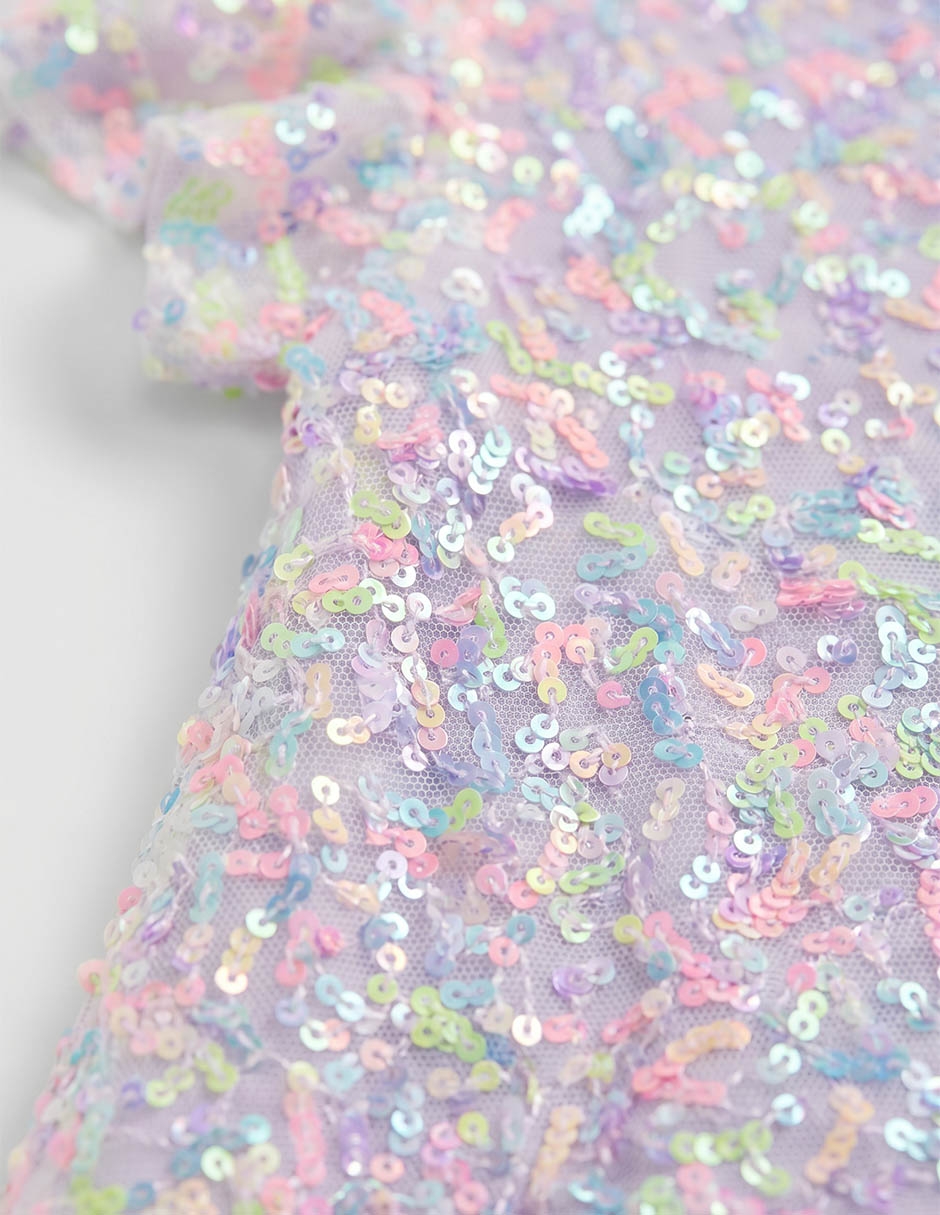 Vestido manga mariposa para niña 4