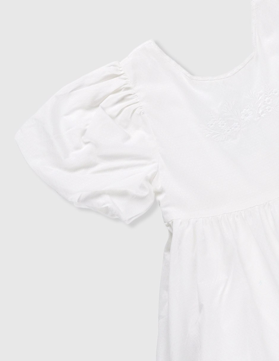 Vestido manga globo para niña 4