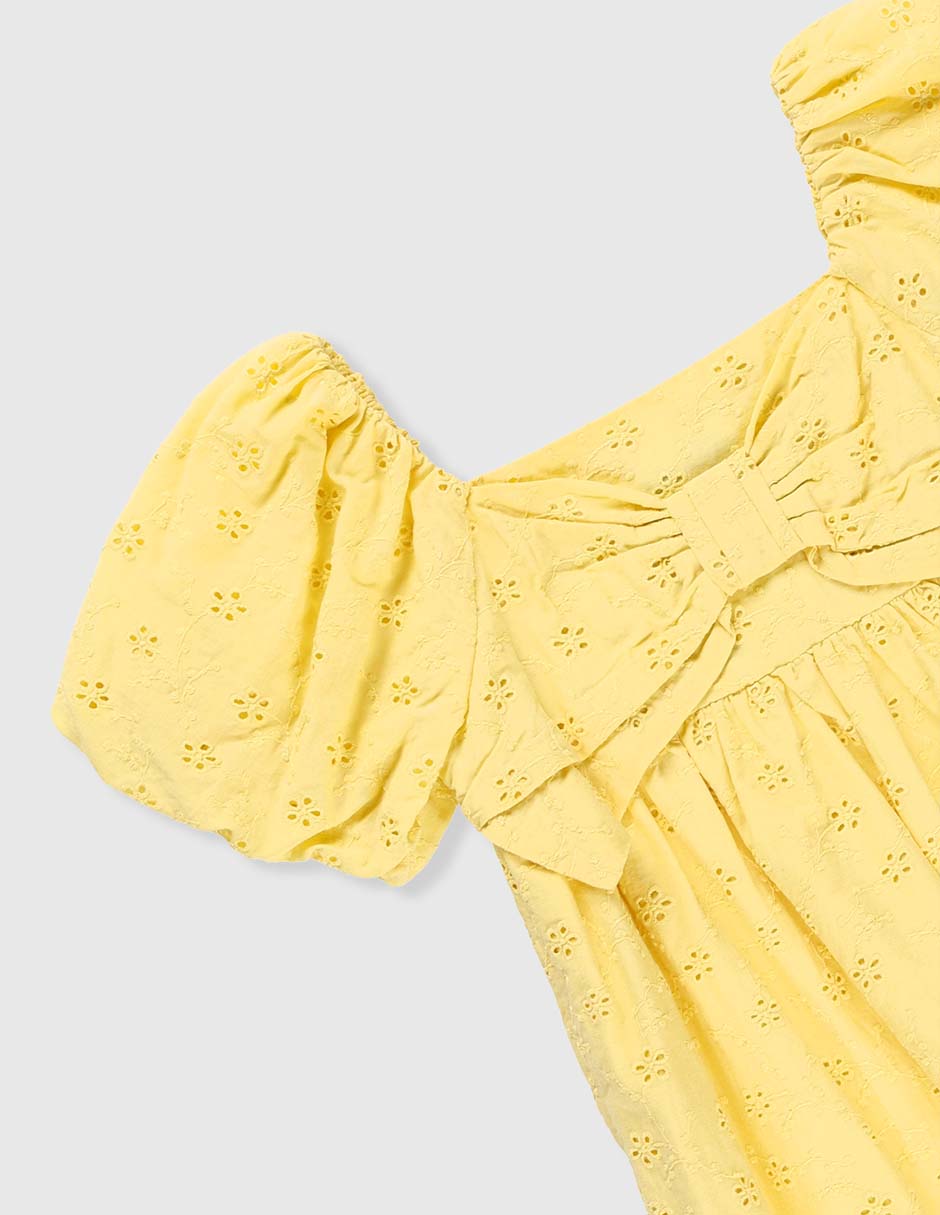 Vestido Piquenique Collection manga globo para niña