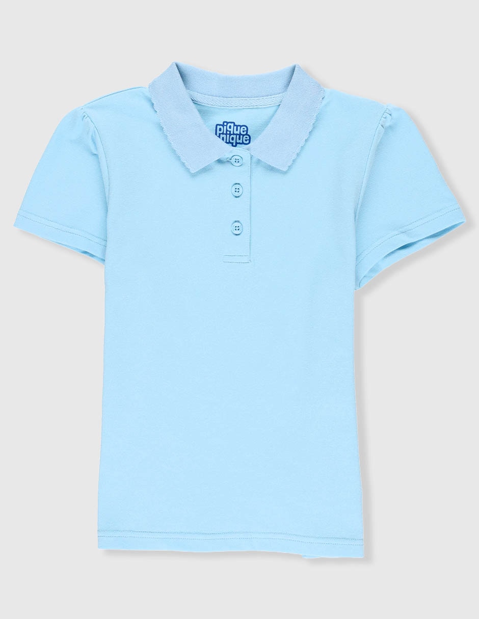 Playera tipo polo de algodón para niña
