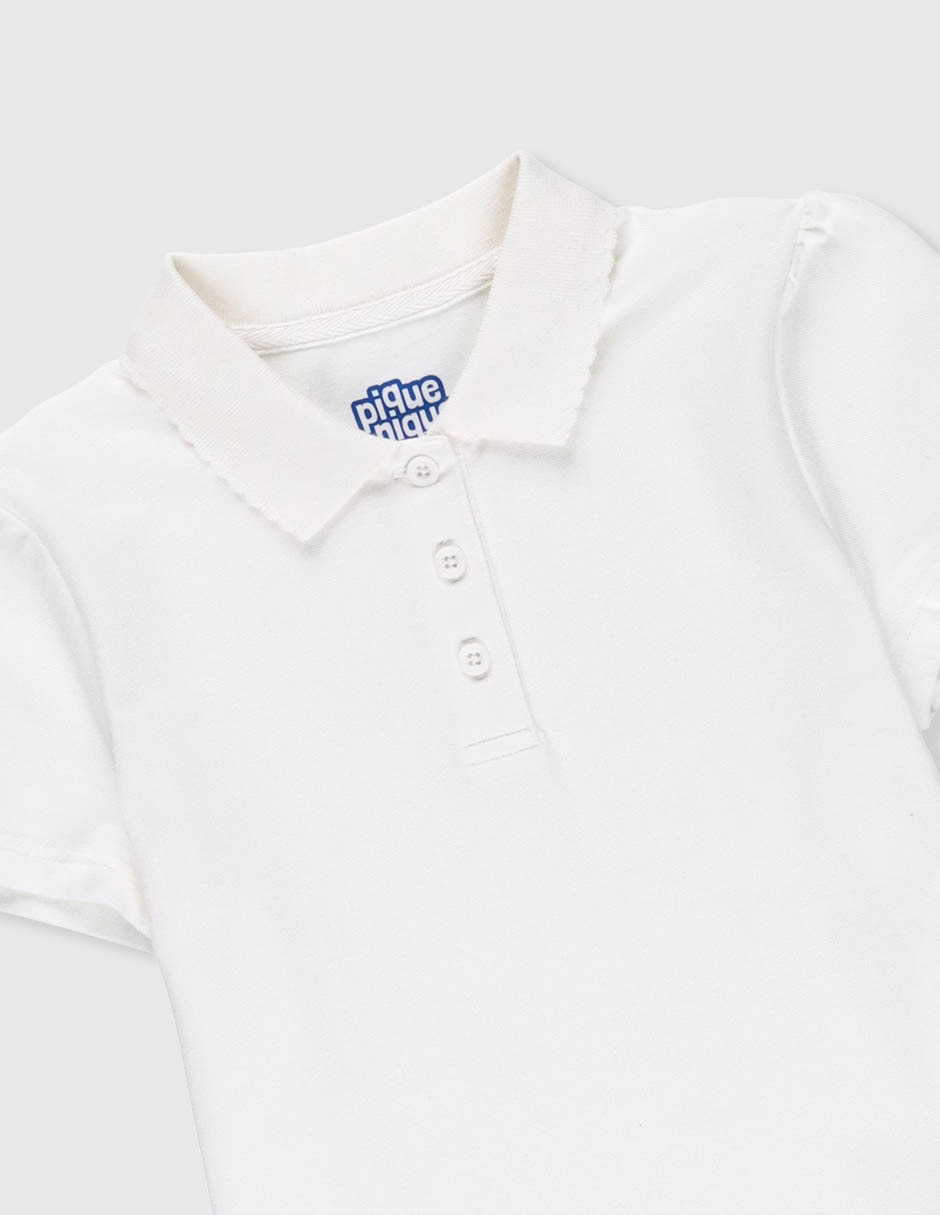 Playera tipo polo de algodón para niña 2
