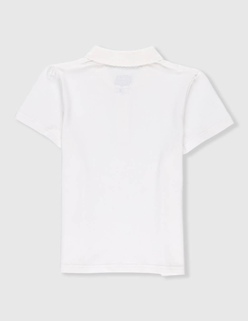 Playera tipo polo de algodón para niña 4