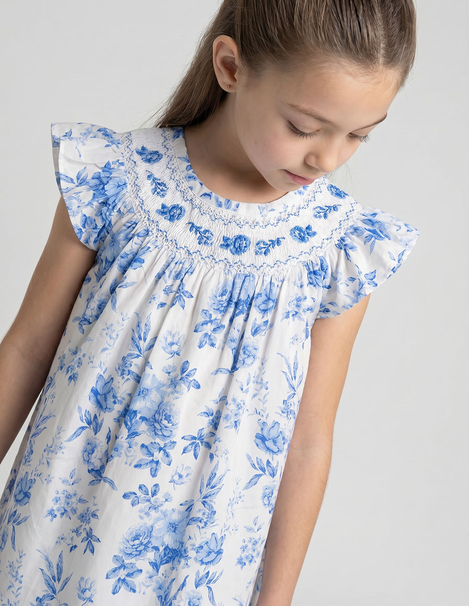 Vestido Bonnie Jean manga cap para niña