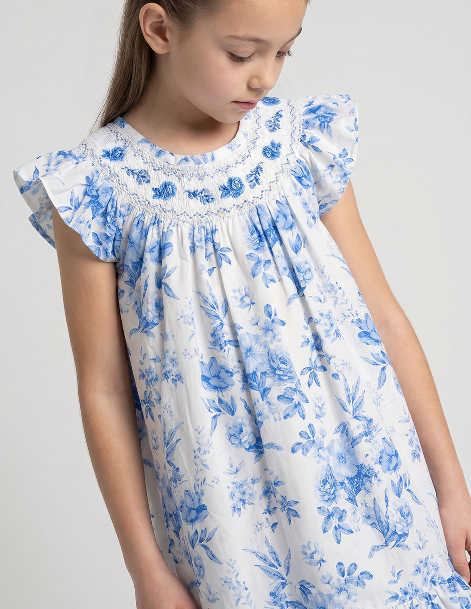 Vestido manga cap para niña 7