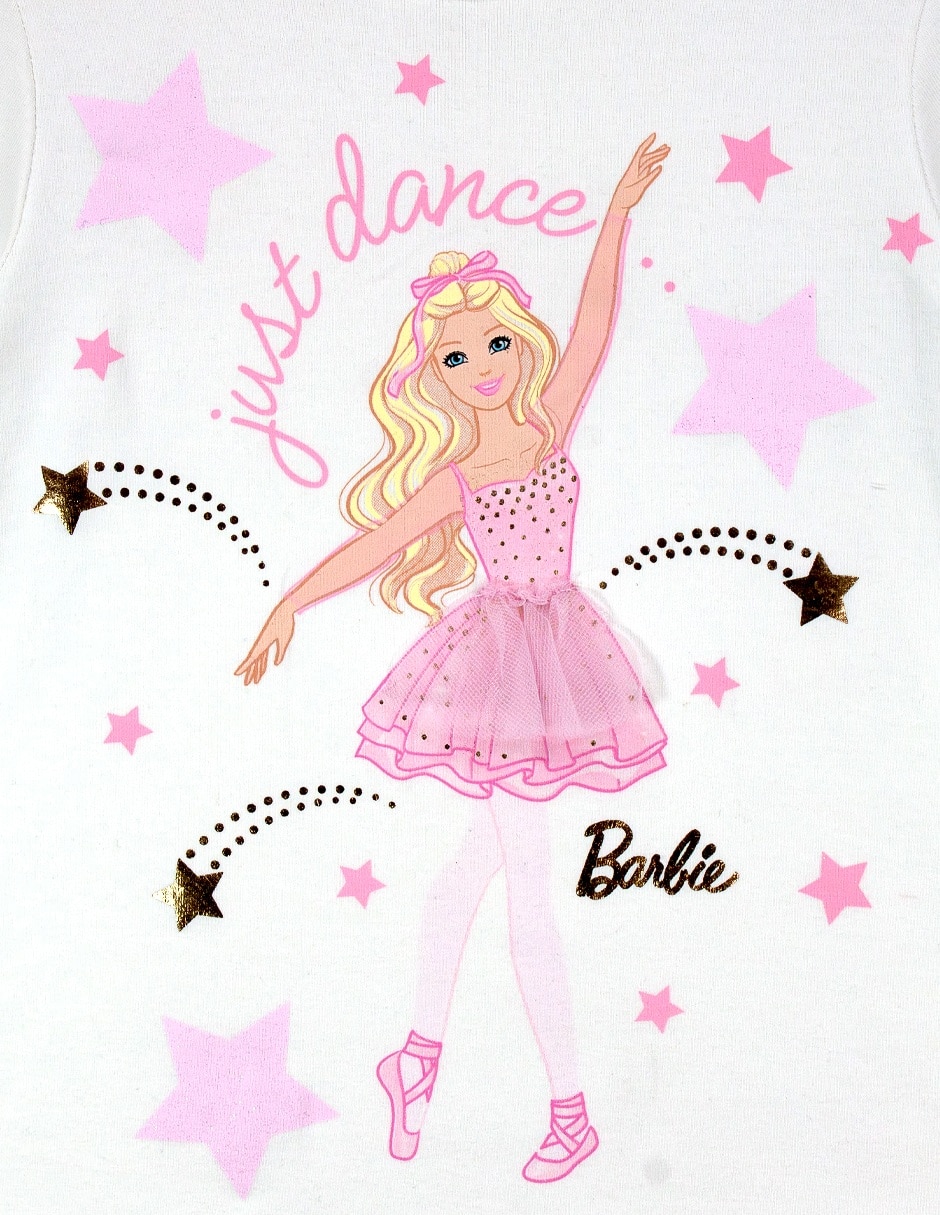 Playera Barbie manga larga para niña