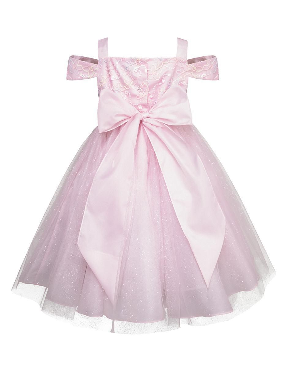 Vestido Fiesta manga caída para niña
