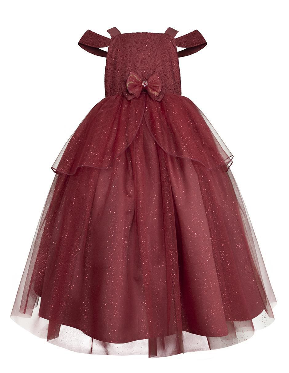 Vestido Fiesta manga caída para niña 3