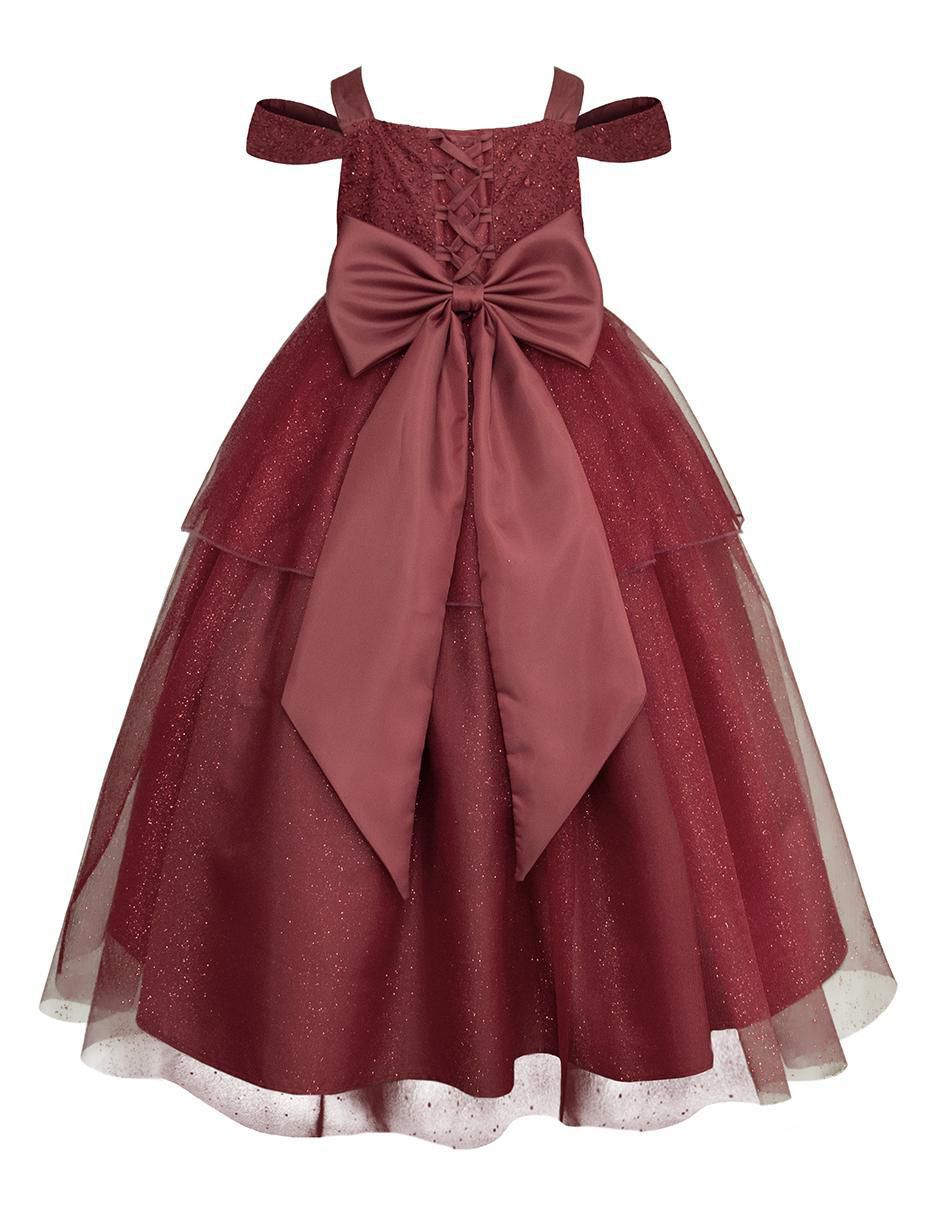 Vestido Fiesta manga caída para niña 2