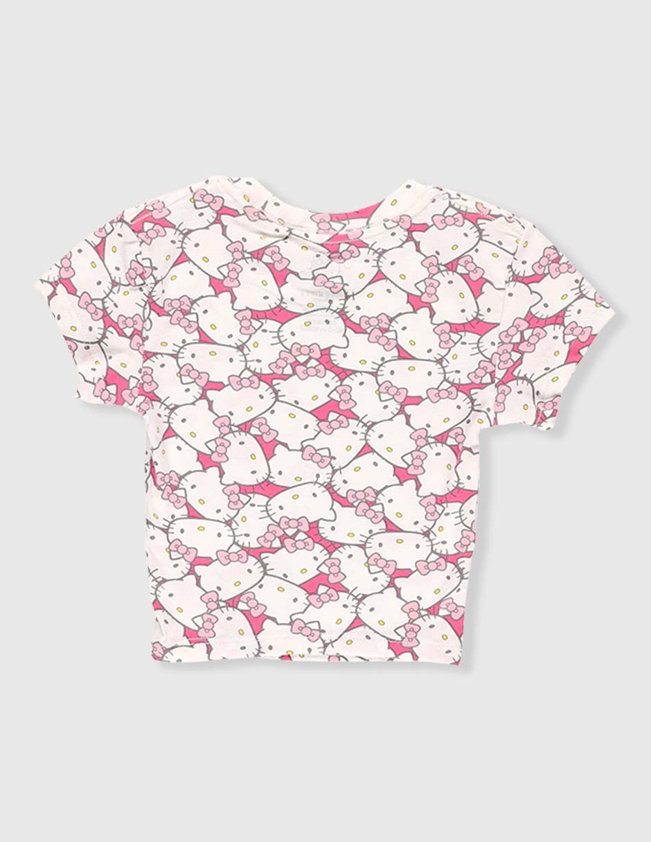 Playera Hello Kitty manga corta para niña