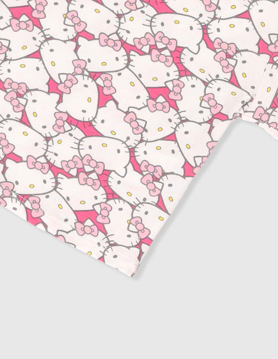 Playera Hello Kitty manga corta para niña