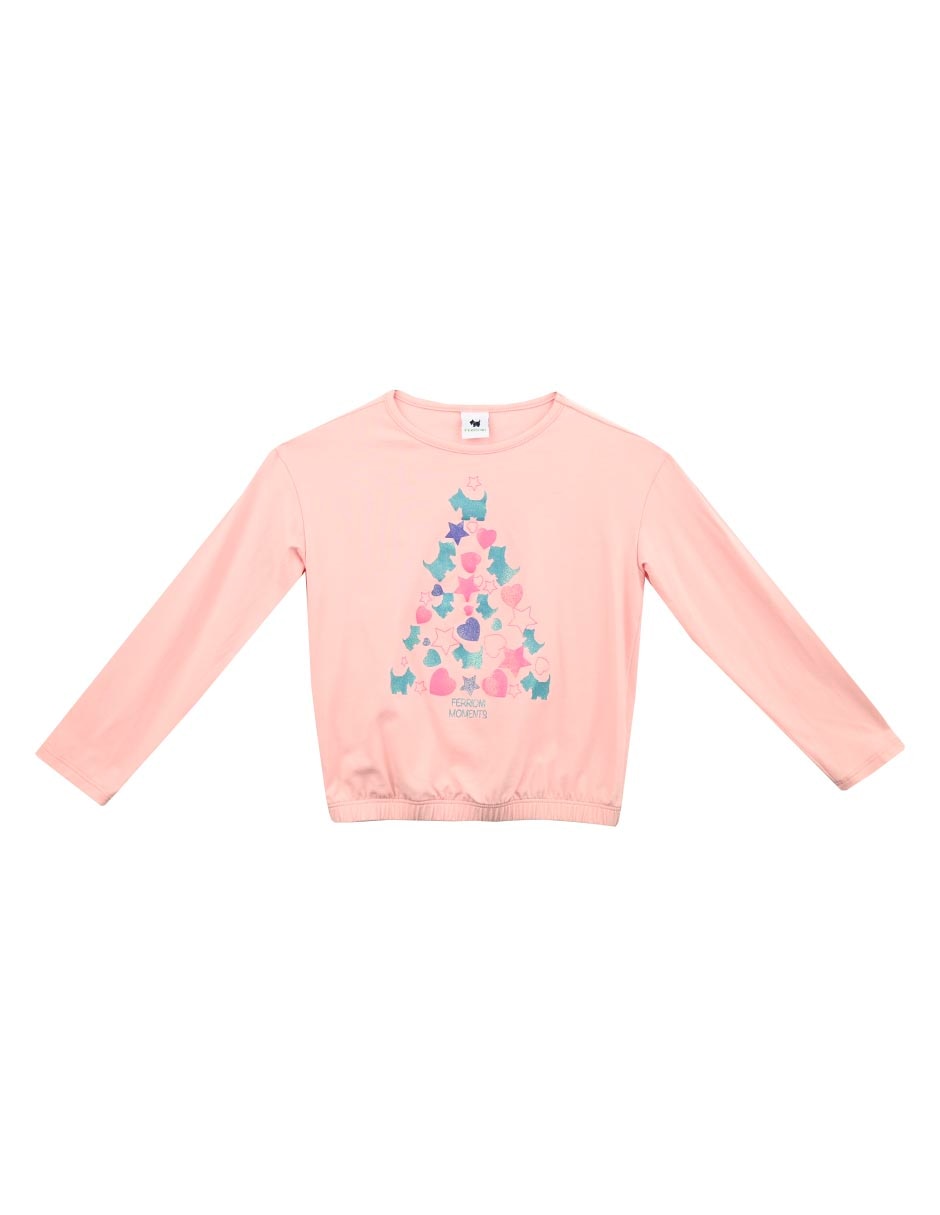 Playera Ferrioni Abetta manga larga para niña