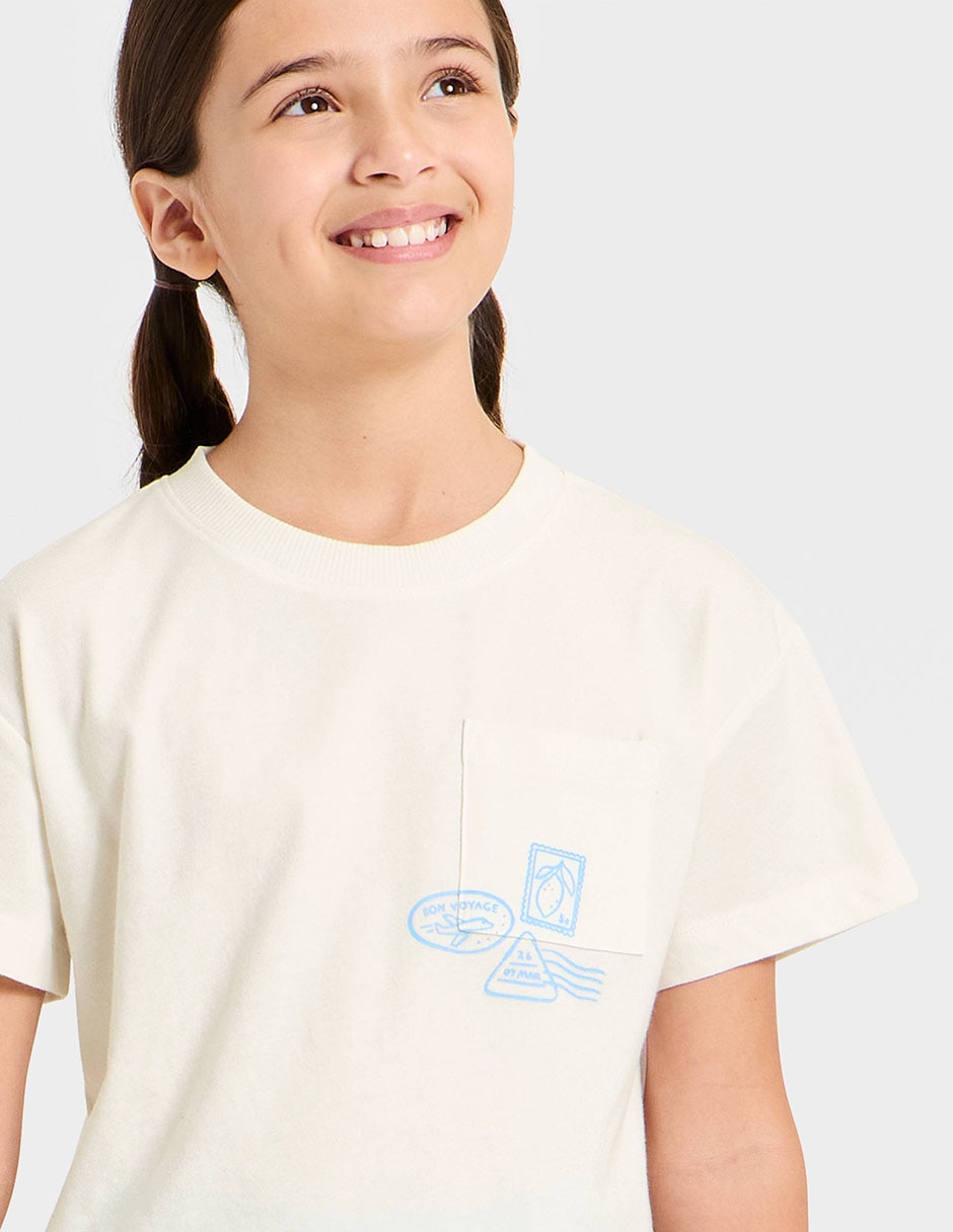 Playera Cat & Jack manga corta para niña