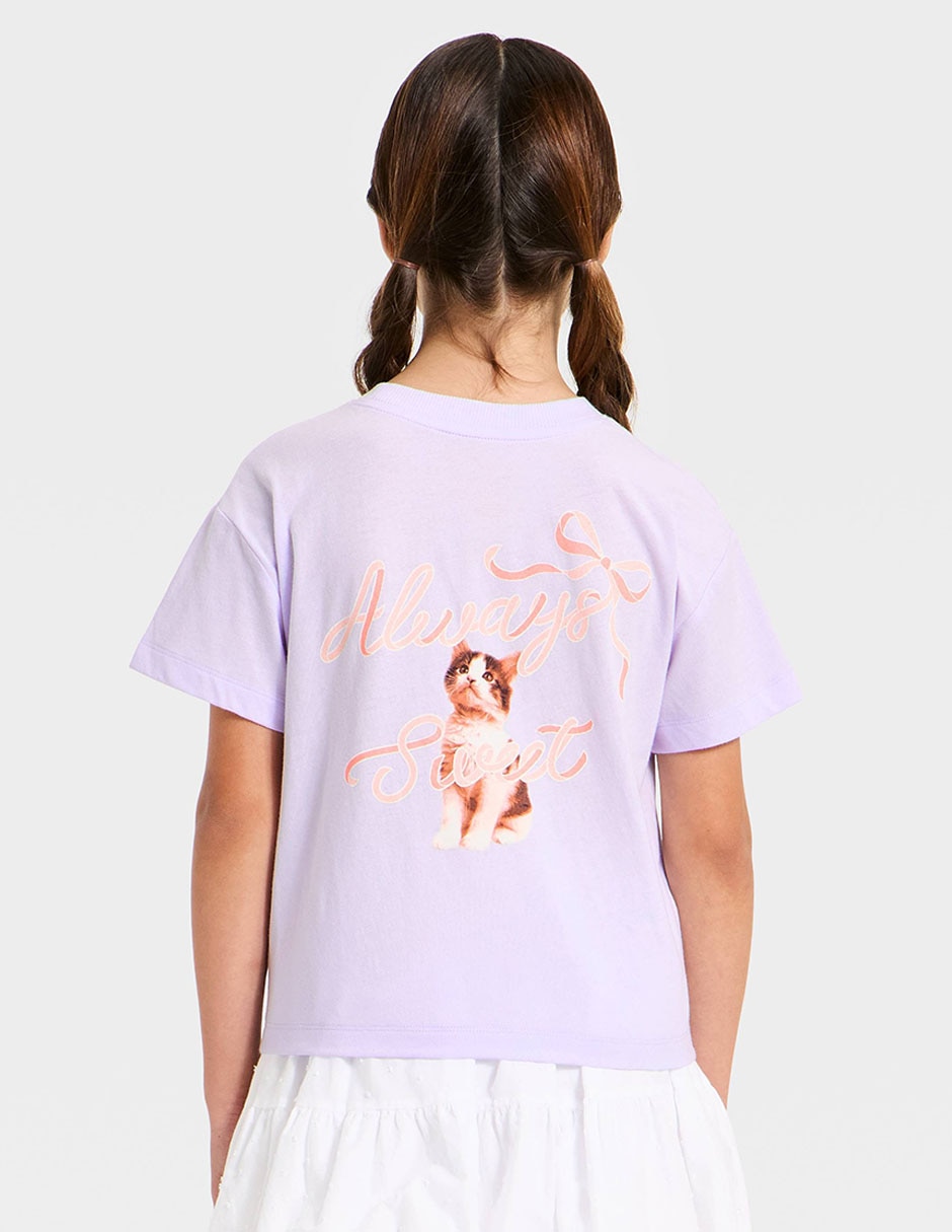 Playera Cat & Jack manga corta para niña