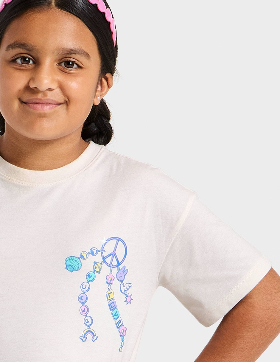Playera Cat & Jack manga corta para niña