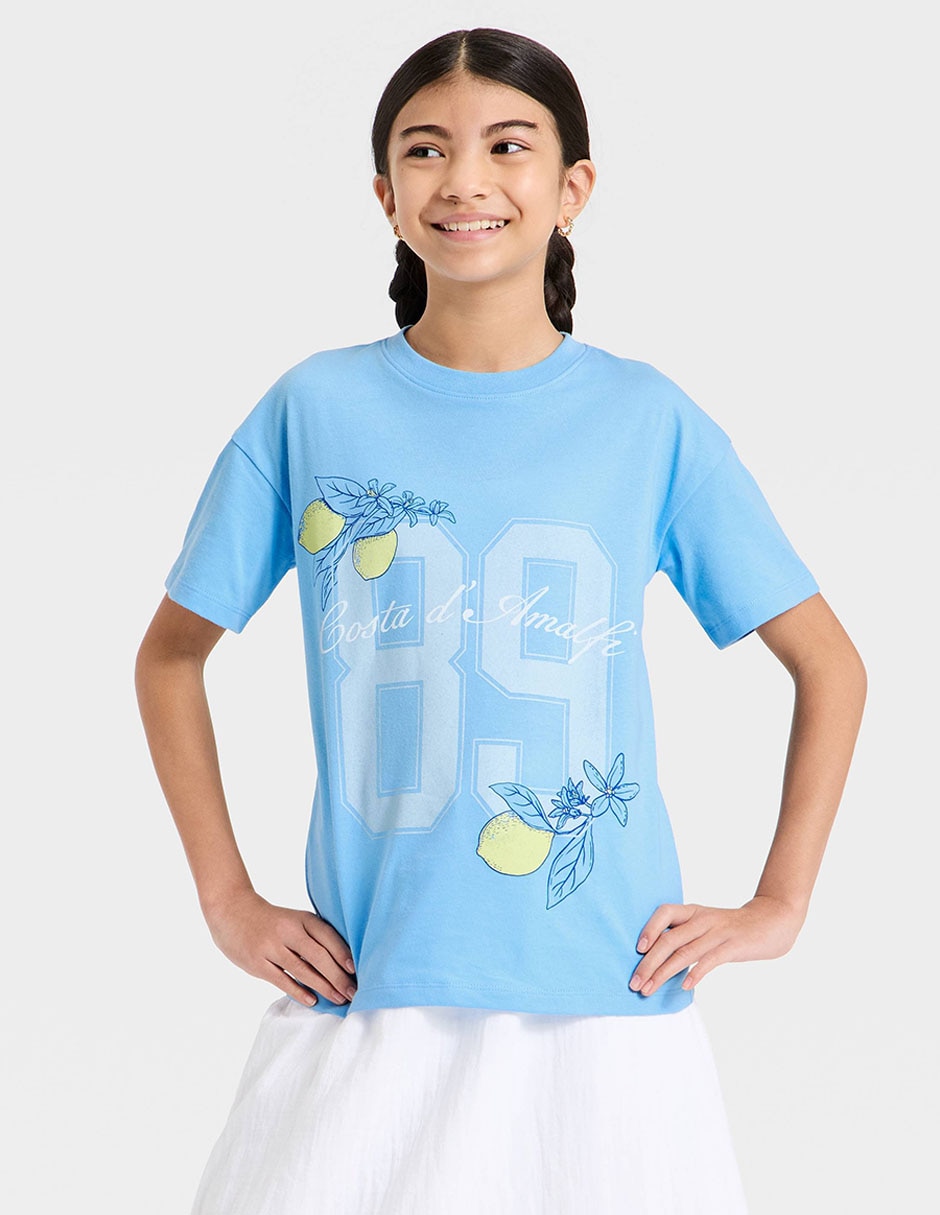 Playera manga corta para niña