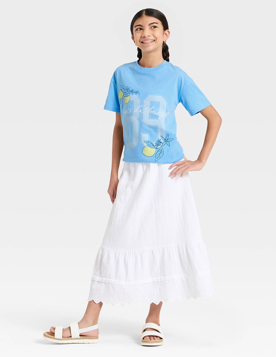 Playera Cat & Jack manga corta para niña