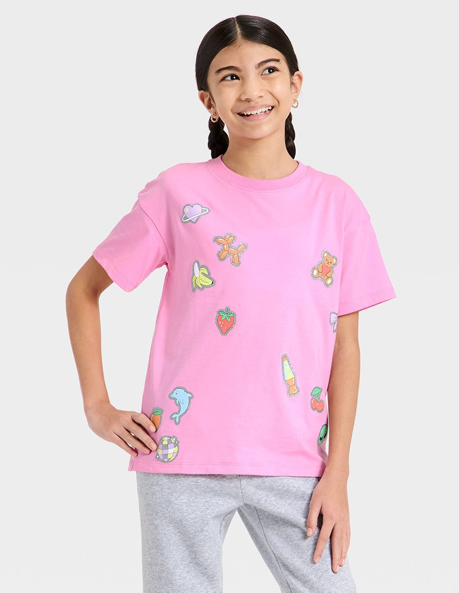 Playera manga corta para niña Playera manga corta para niña