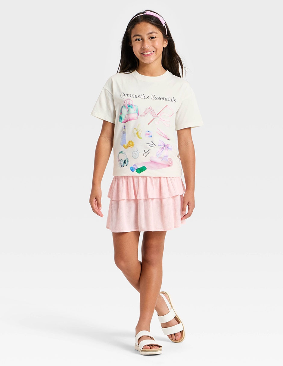 Playera Cat & Jack manga corta para niña