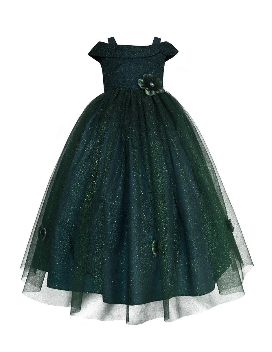Vestido Fiesta manga caída para niña 3
