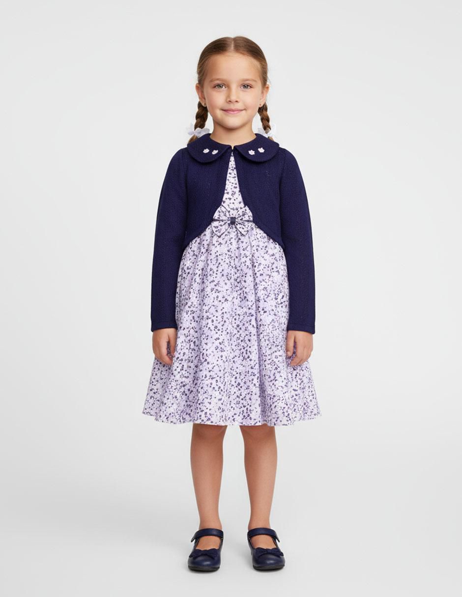 Vestido con suéter Montevideo manga larga para niña Vestido con suéter Montevideo manga larga para niña