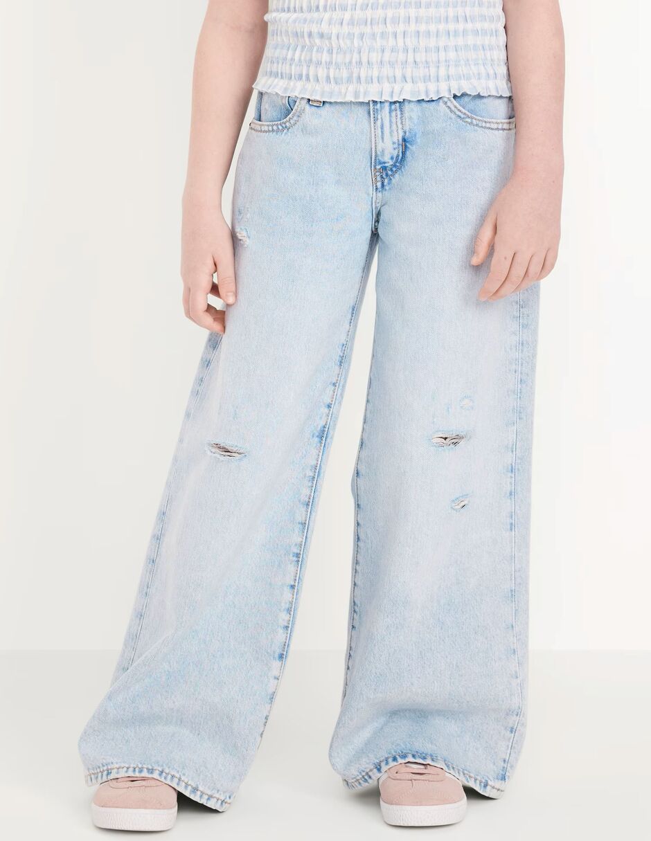 Jeans baggy lavado medio para niña Jeans baggy lavado medio para niña