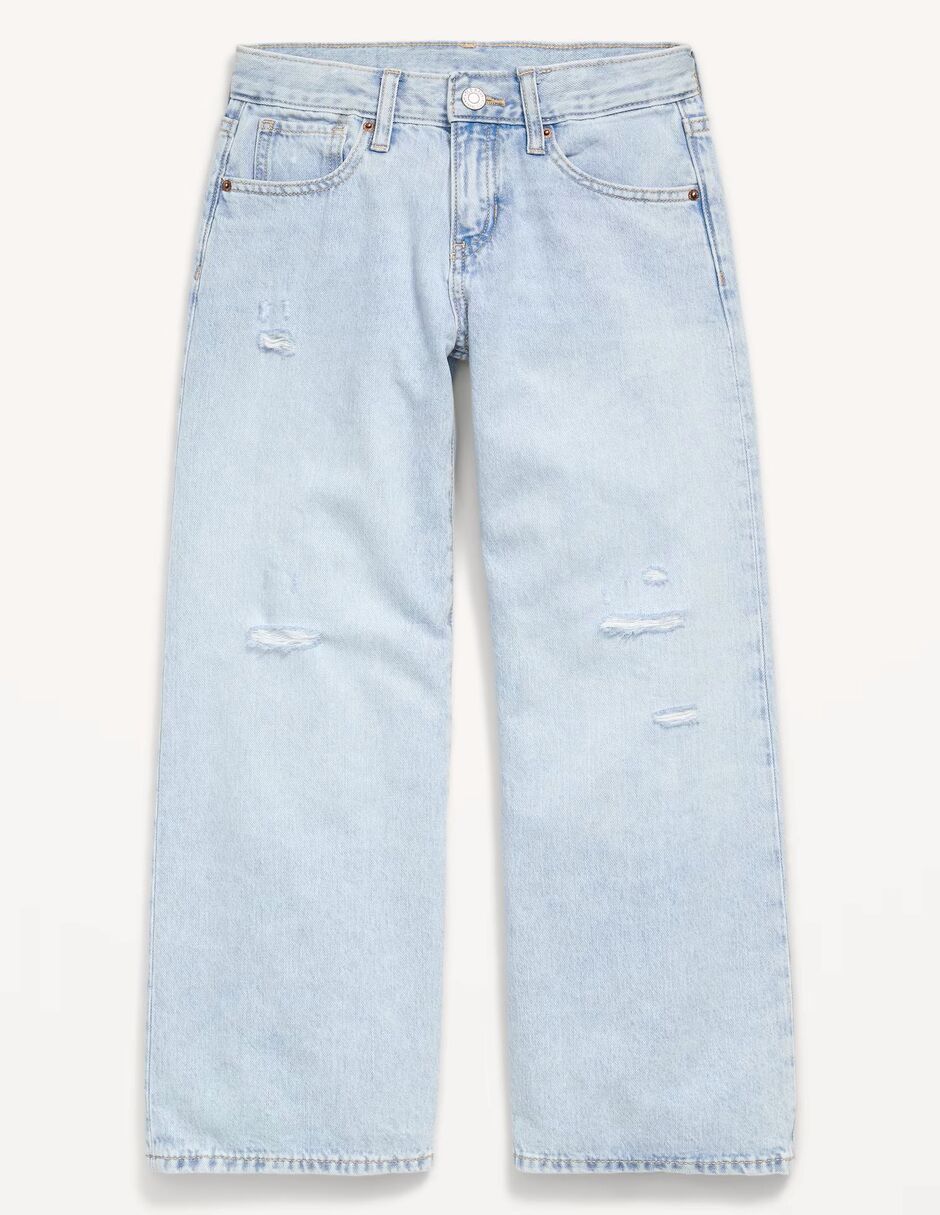 Jeans baggy lavado medio para niña 2