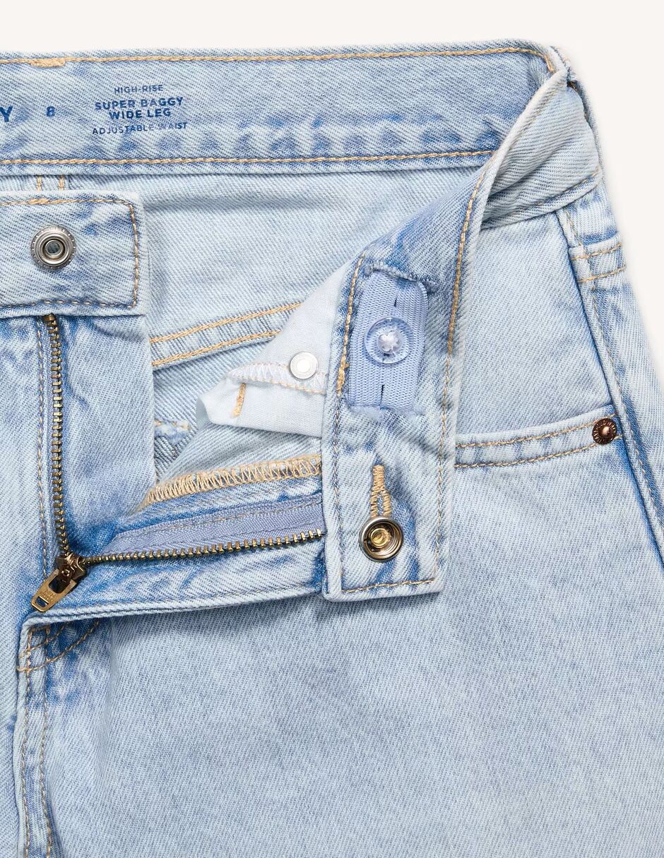 Jeans baggy lavado medio para niña 4