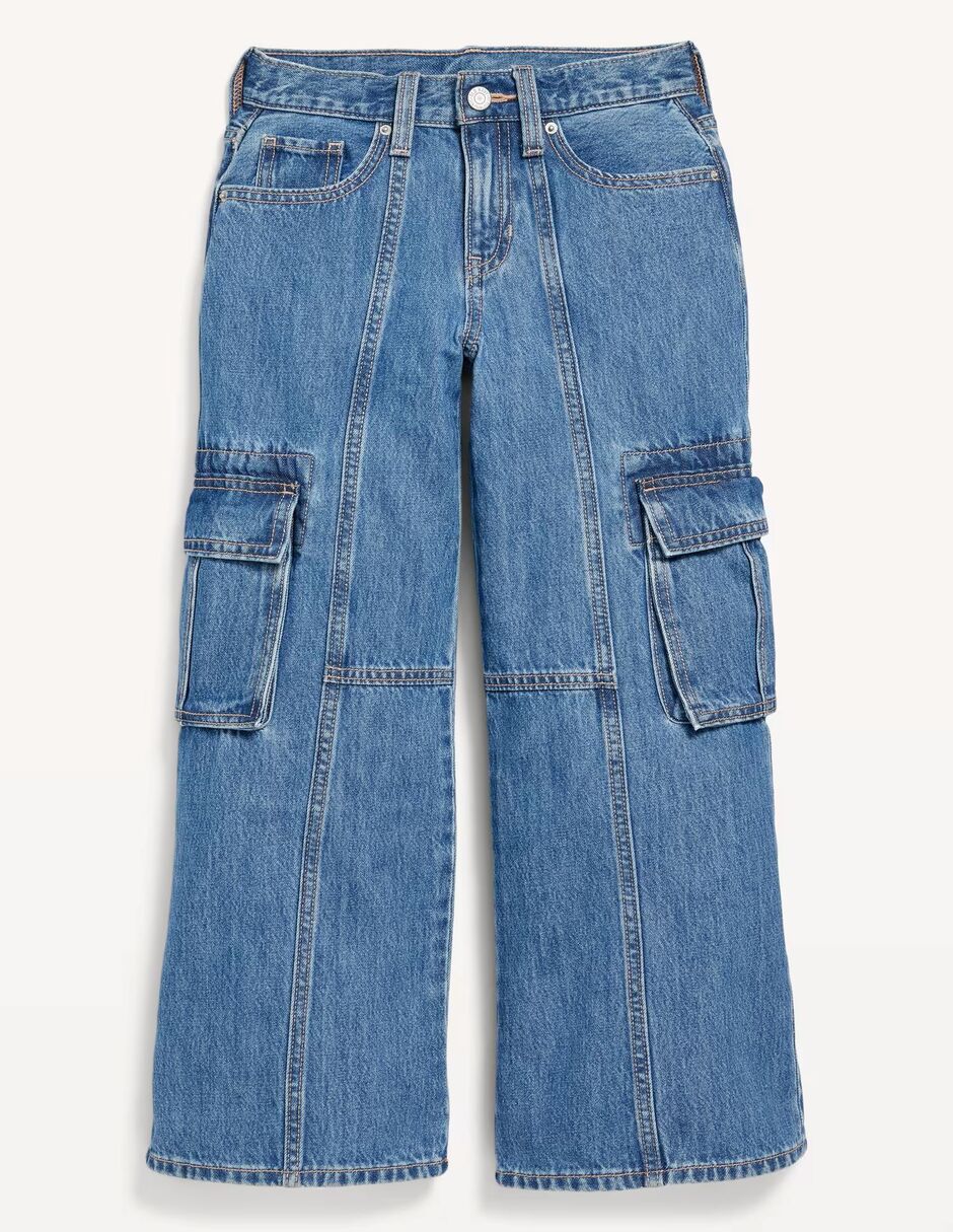 Jeans baggy lavado obscuro para niña 5