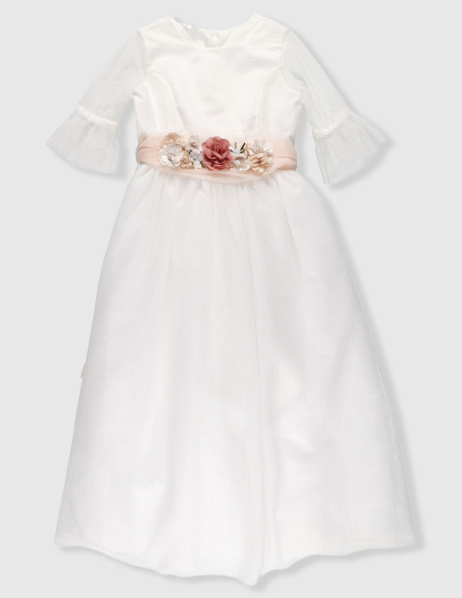 Vestido manga al codo para niña