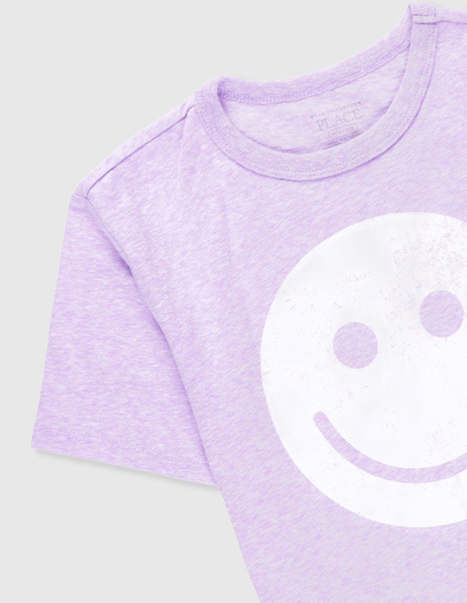 Playera manga regular para niña