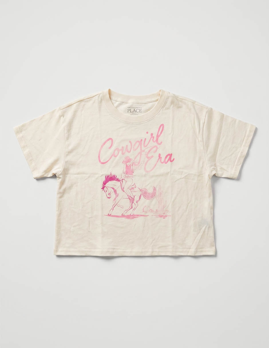 Playera manga regular para niña