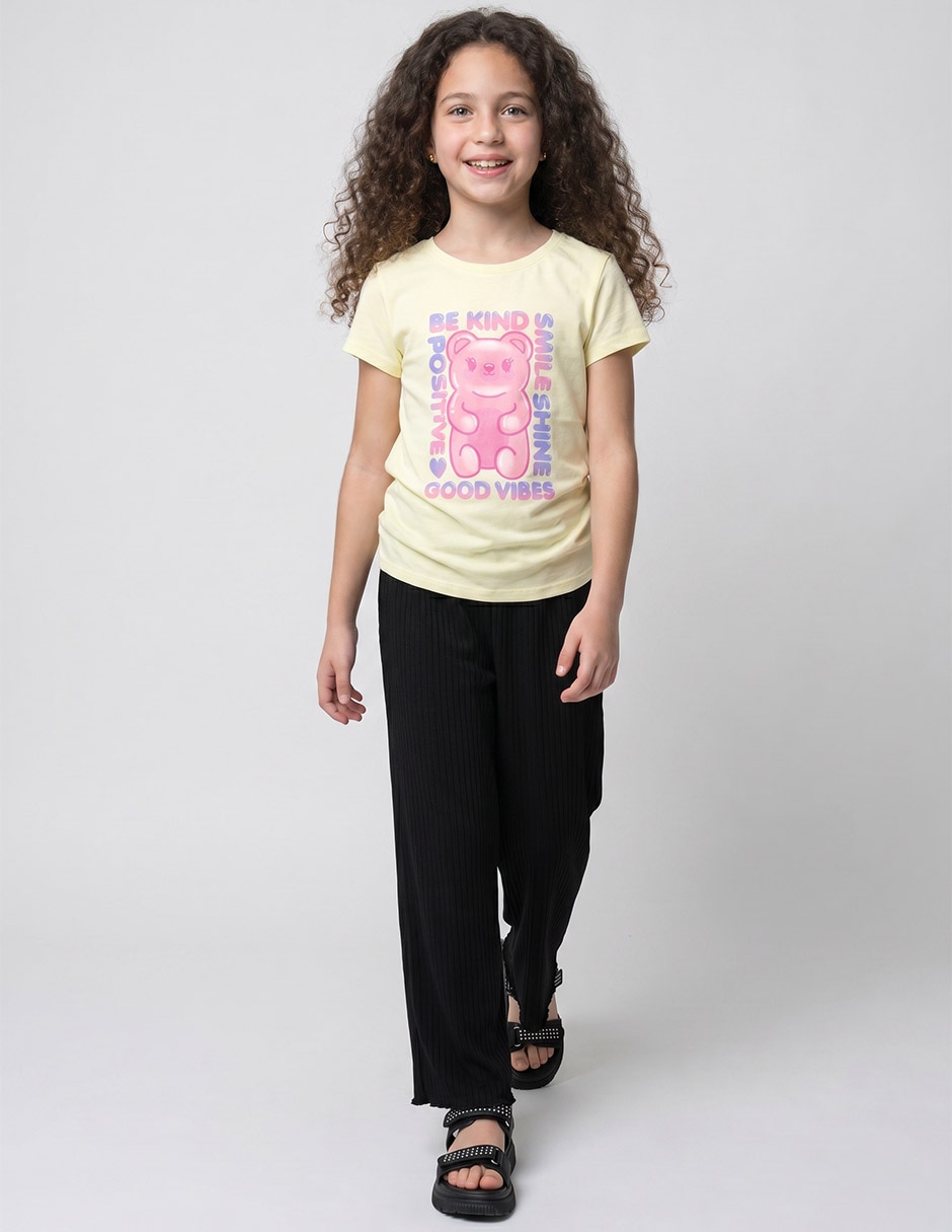 Playera manga regular para niña Playera manga regular para niña