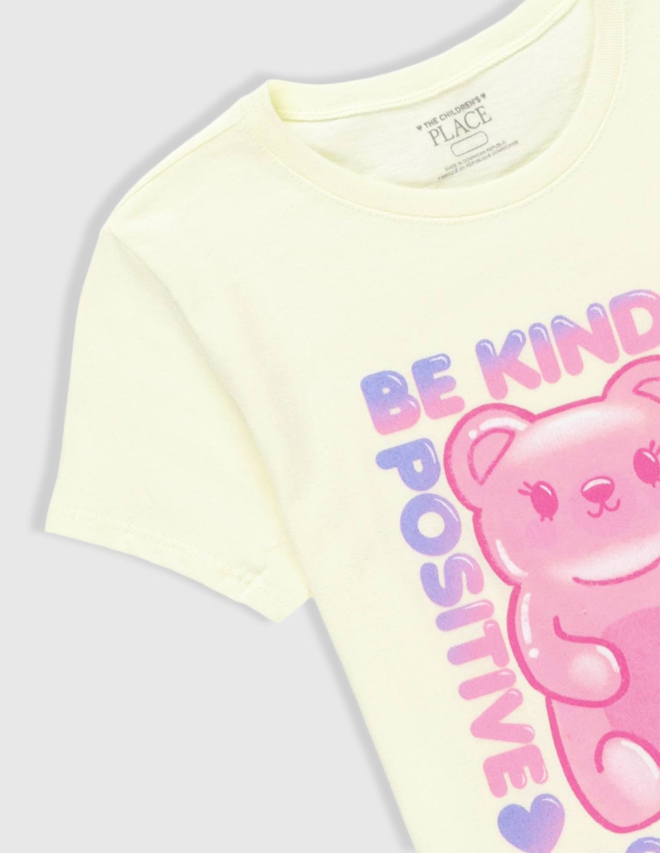 Playera manga regular para niña