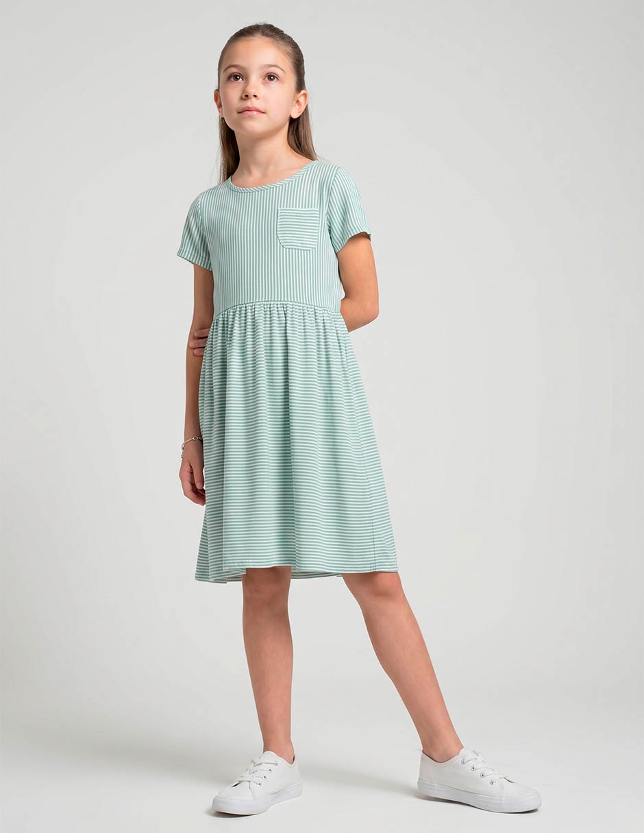 Vestido manga corta para niña
