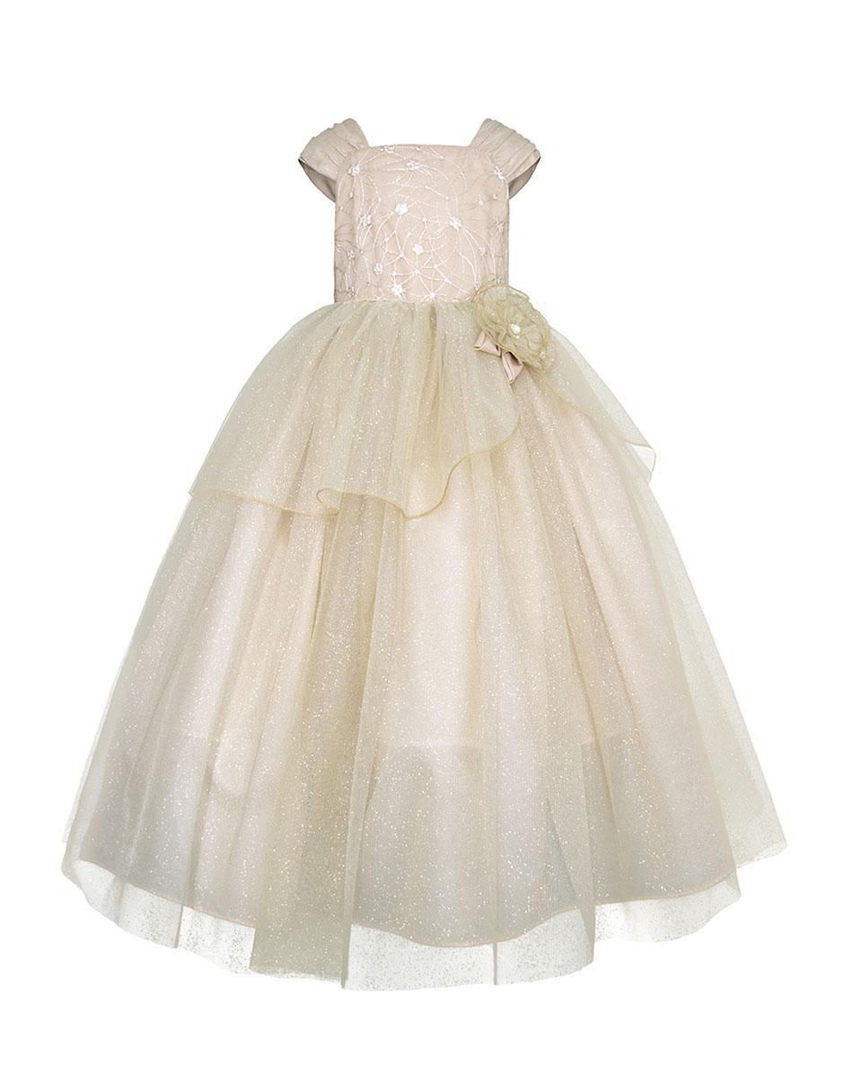 Vestido Austria manga con pliegues para niña